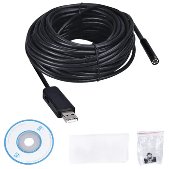 

15M 6LED USB Waterproof Endoscope Snake Inspection Camera Flexible USB Tube Pipe Borescope Camera#T2