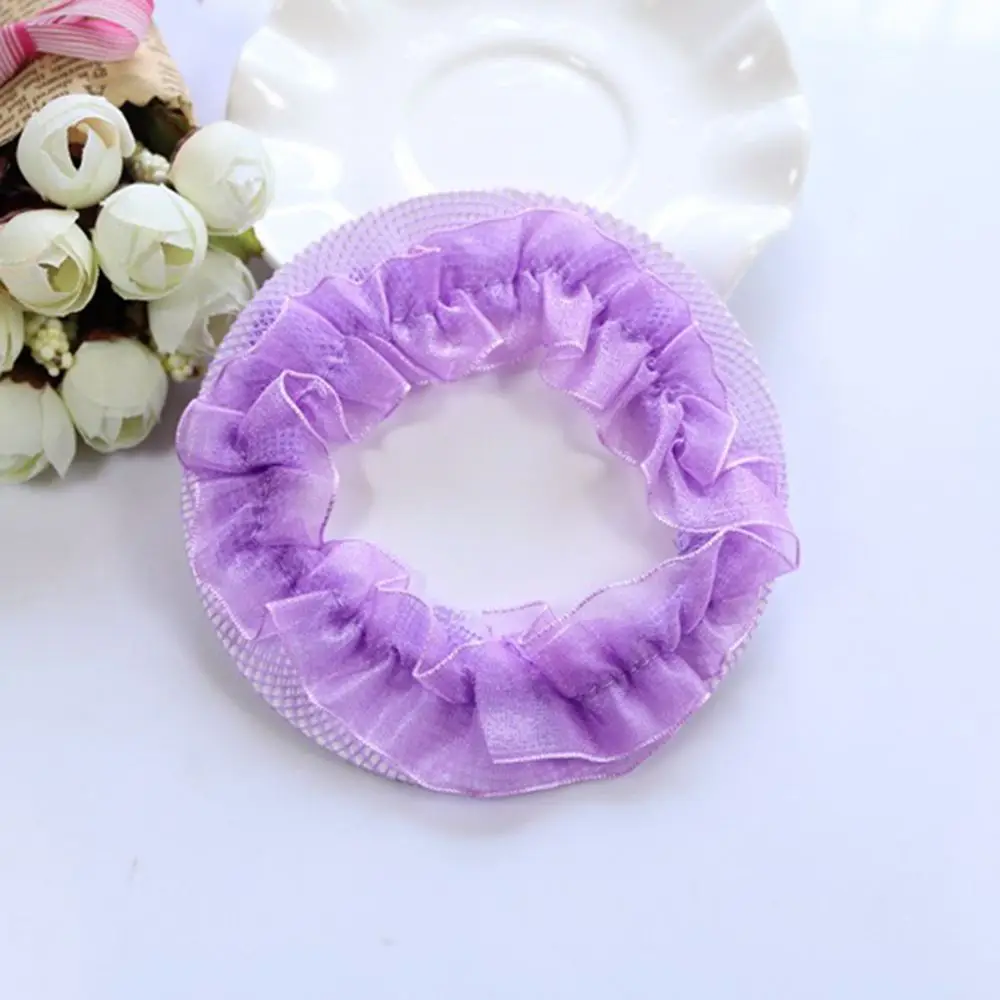 1 шт. милые цветочные булочки для волос для девочек, детские булочки для танцев, аксессуары для волос, Одежда для танцев - Цвет: purple