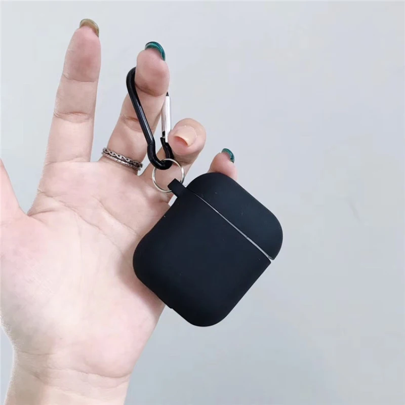 Мультфильм 3D Акула Медведь наушники силиконовый чехол Бэтмен стакан для AirPods 1 2 Чехол беспроводные наушники крышка протектор Аксессуары - Цвет: Черный