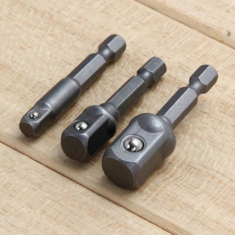 

New 3pcs/set Chrome Vanadium Steel Socket Adapter Hex Shank to 1/4" 3/8" 1/2" Extension Drill Bits Bar Hex Bit Set Power Tools