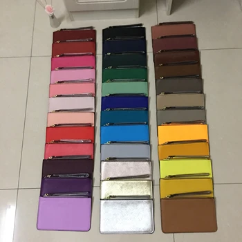 

2020 new ks solid color casual coin purse wallet card holder credit card case leather zipper letter clutch