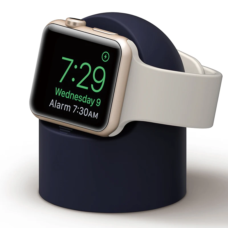 Модные мягкие силиконовые W2 Apple часы зарядное устройство Подставка с защитой от