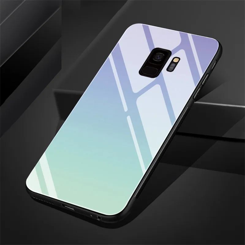 Новейший цветной чехол для телефона из закаленного стекла для Samsung Galaxy S8 S9 S10 Plus Note8 Note9, роскошное закаленное стекло