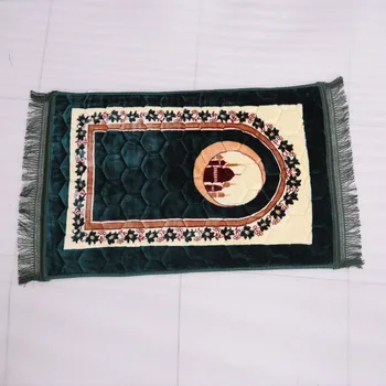 

Muslim Rug Home Living Room Thick Floor Soft Worship Mats Decoration Prayer Blanket Ethnic Style Carpet Rectangle Blue
