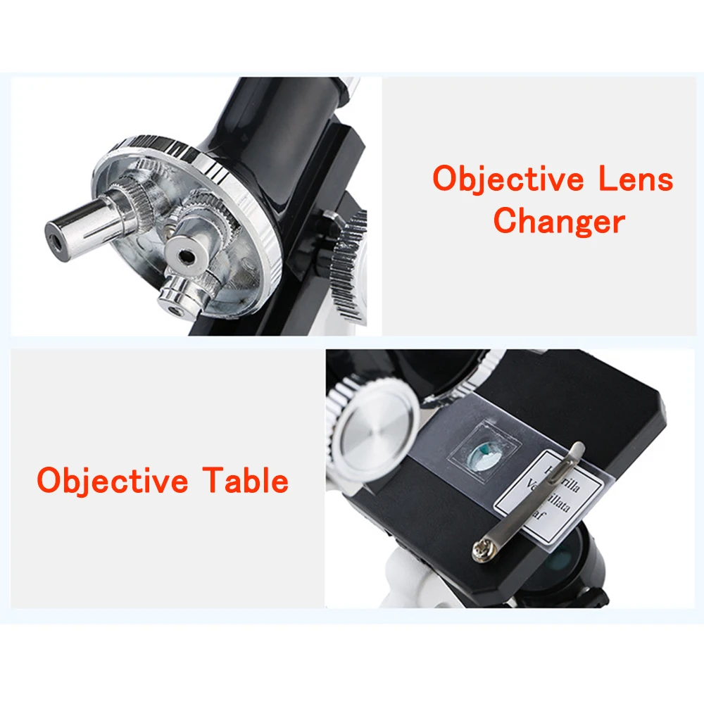 Биологический набор микроскопов 100X-1200X Дети студентов полностью металлический микроскоп биологии с лупой научный лабораторный эксперимент