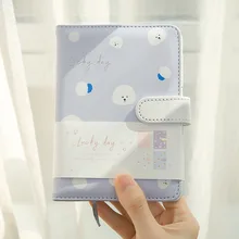 Carnet de notes à couverture rigide en PU, bouton à pression mignon, main Ledger, mode Simple pour étudiant, Art créatif