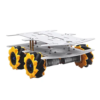 

D-32 DIY DDouble Decker Smart RC Robot Car Chassis Base With 80MM Omni Wheels DC 12V 1:46 Motor