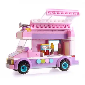 

Buliding Blocks City Ice Cream Van Truck DIY Educational Compatible with Bricks Gifts Toys for Girls 2 Figures