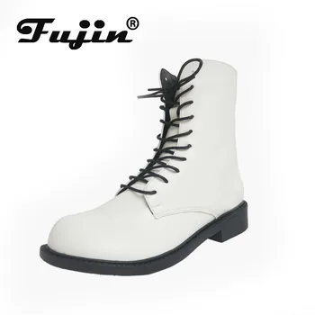 

Fujin Ins Women's Short Boots Low Heels Causal Women's Fashion 2020 New Style Short Student Breathable Flat Bottom Boots Winter