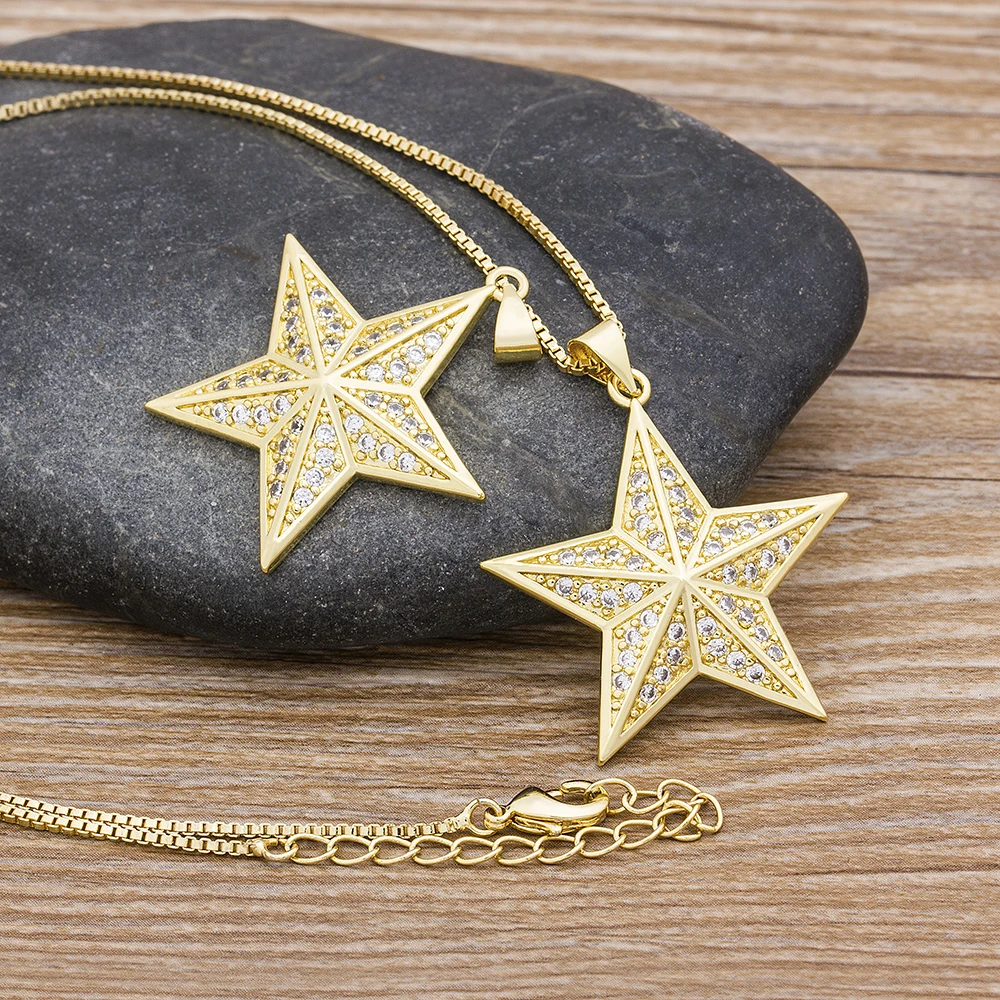 Bohemian Crystal Rhinestone Necklace For Women Vintage Star Charm Pendant Necklace Geometric Statement Jewelry Collier Collares - Image 4