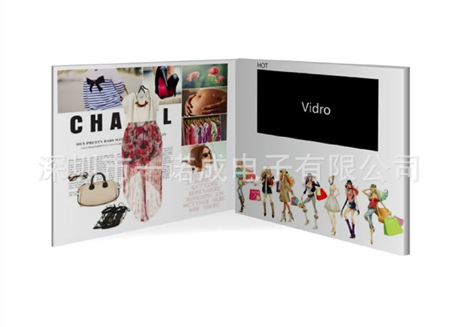 

7-inch Video Greeting Card, LCD Business Advertisement Card Video Brochure