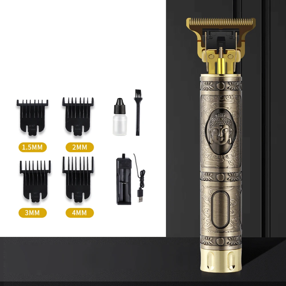 Máquina de Cortar Aparador de Barba Aparador de Pêlos sem Fio Máquina de Corte de Cabelo com Acessório Cabelo Elétrica Recarregável Barbeador Tesouras 2 12 fio máquina de corte de cabelo com acessório 2 tesouras