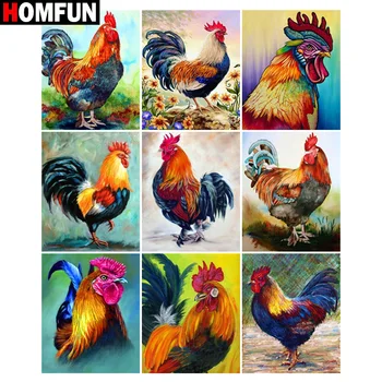 

HOMFUN 5D Diy Diamond Painting Cross Stitch "Chickens" Home Decor Full Rhinestones Inlay Diamond Embroidery