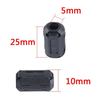 Cable supresor de ruido EMI RFI, filtros de núcleo de ferrita, extraíble, negro, 3,5mm/ 5mm, 5 uds. 2