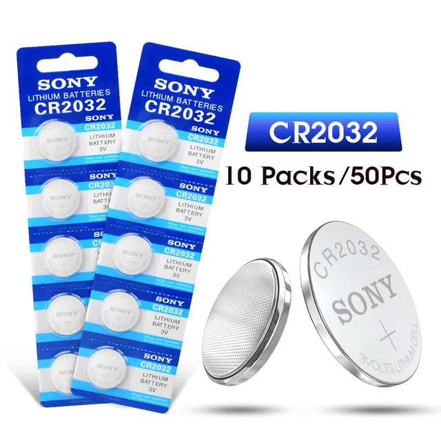 SONY 1-50Pcs CR2032 3V Lithium Button Cell Batteries BR2032 DL2032 ECR2032 Coin Battery Single Use For Watch Car Remote Key 50Pcs
