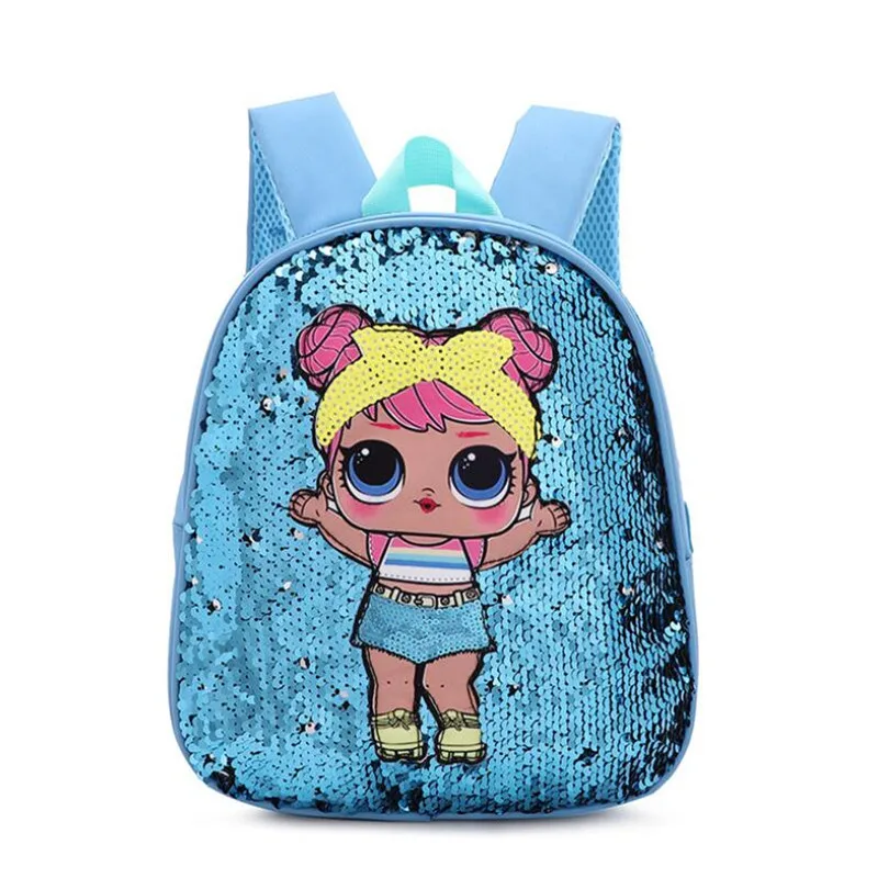 

LoL Surprise Dolls Anime Pattern Sequin Look Girl Boy Backpack School Bag Kindergarten Necessary Action Figures Gifts