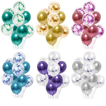 

Multiple Styles Confetti Balloon Blue Metallic Ballon Birthday Party Decor Kids Adult Rose Gold Balls Wedding Party Supplies
