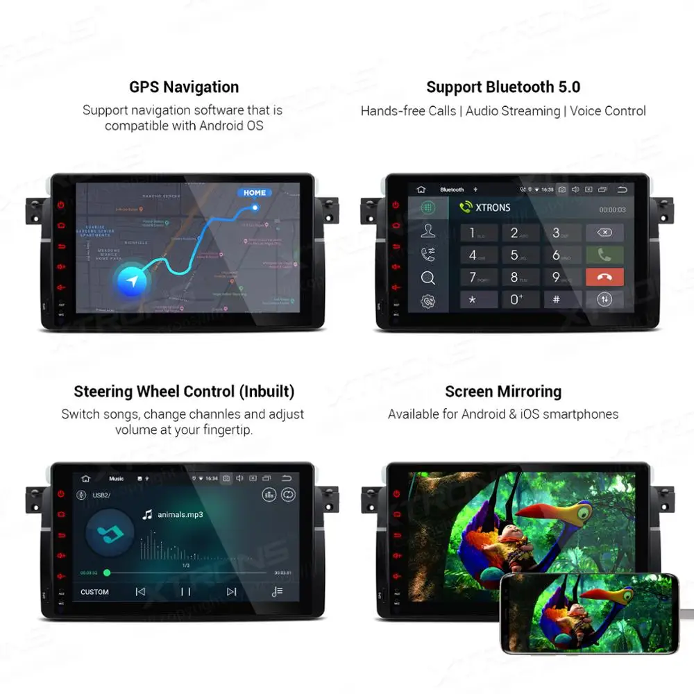 XTRONS 9 ''Android 9,0 PX5 автомобильный мультимедийный плеер gps OBD DVR нет DVD для BMW E46 седан Rover 75 1999-2002 2003 2004 2005 мг ZT