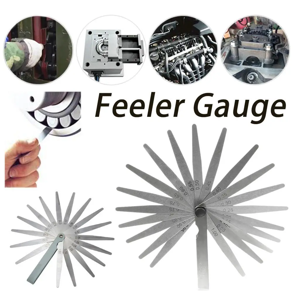 

1 Set 17/20 Blades 0.02-1.00MM Metric Feeler Gauge For Clearance Measurements