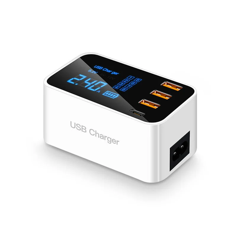 Быстрая зарядка Тип C USB зарядное устройство светодиодный дисплей настенное для