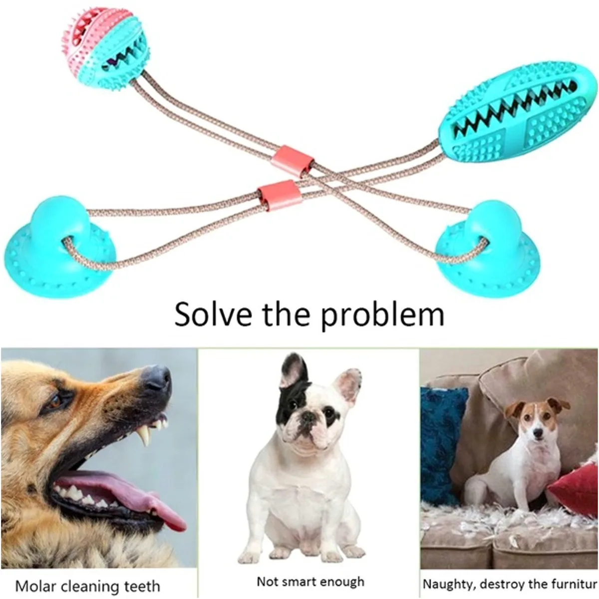 Игрушка для укуса собаки с присоской Многофункциональная игрушка для укуса домашних животных молярная игрушка для укуса прочная игрушка для перетягивания собак