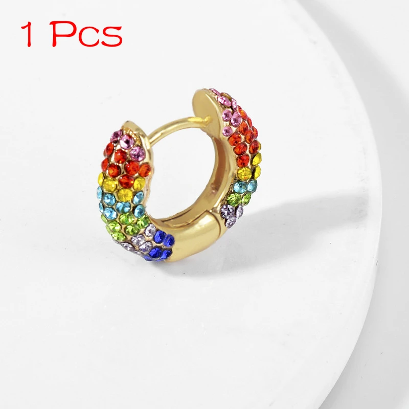 Rainbow Style 4 Модные радужные Cz манжеты для ушей для женщин и девушек богемные обручи круглые c-образные массивные Женская Сережка-гвоздик ювелирные изделия Brincos подарок - Окраска металла: Rainbow Style 4
