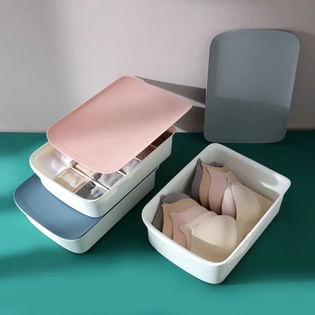 

10 Grids Practical Drawer Dividers Storage Box Underwear Storage Case Socks Organizer Panties Briefs Container with Lid Storage
