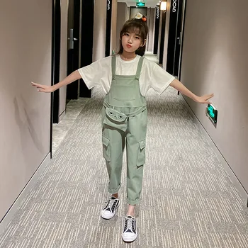 

2020 Spring New Cute Kids Overalls Pants for Girls Personality Fashion Baby Girls Denim Pants Loose Girls Suspender Pants, #8330