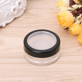 

10g Translucent Clear Plastic Cosmetic Empty Jar Pots Eyeshadow Plastic Loose Powder Jar Powder Puff Boxes