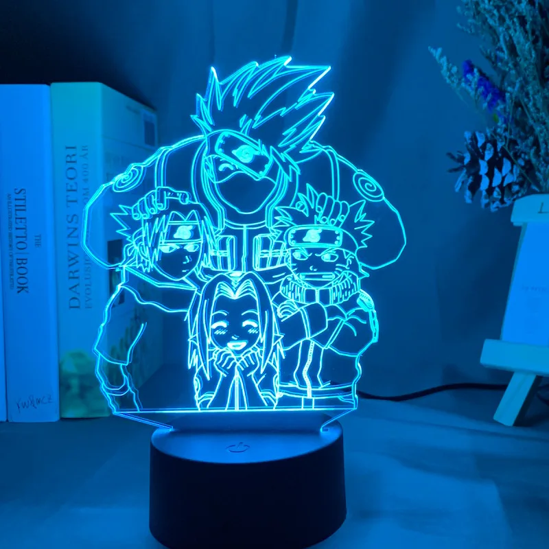 

Anime lights Naruto Sasuke and Uchiha decorate night light Rbb colorful 3d LED night light comic gift for kids children bedroom