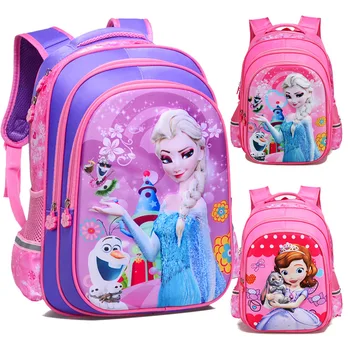 

Cartoon Printing School Bags Girls Children Orthopedics Princess School Backpack Elsa Sophia Backpack Mochila Infantil C18