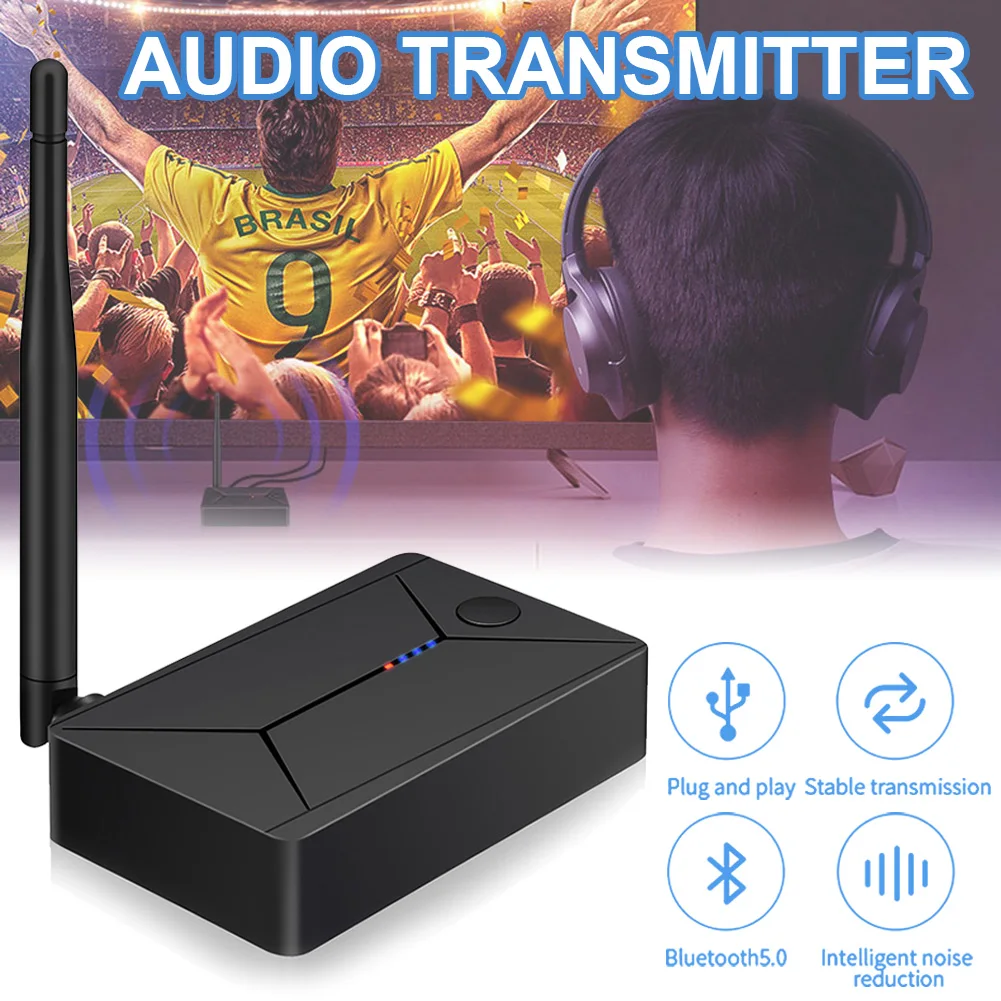 Bluetooth 5 0 Audio Transmitter Adapter For TV Wireless Headphone Speaker With Optical Coaxial AUX Interface Automatic Pairing
