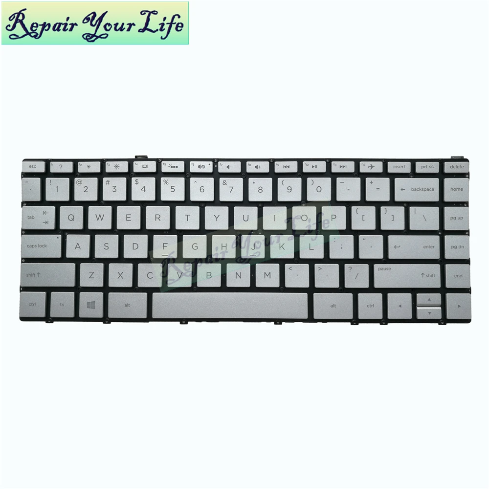 Клавиатура для ноутбука HP x360 13 W W000 13T US platinum silver kb с подсветкой горячая Распродажа