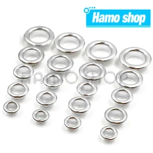  100Pcs Hole Metal Eyelets Grommets Silver Color with Washer For Diy Leathercraft Accessories Shoes Belt Cap Bag Tags Clothes 