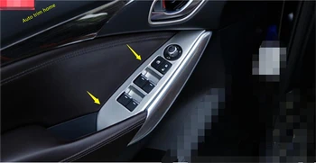 

Inner Door Armrest Window Lift Button Protective Control Panel Decoration Accessories Cover Trim Fit For Mazda 6 2016 2017