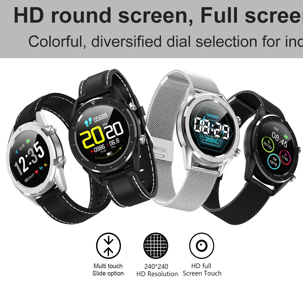 

DT28 Smart fitness Watch Color Screen Step Ecg Heart Rate Blood Oxygen Movement Track Leather/Steel Strap Smart Bracelet