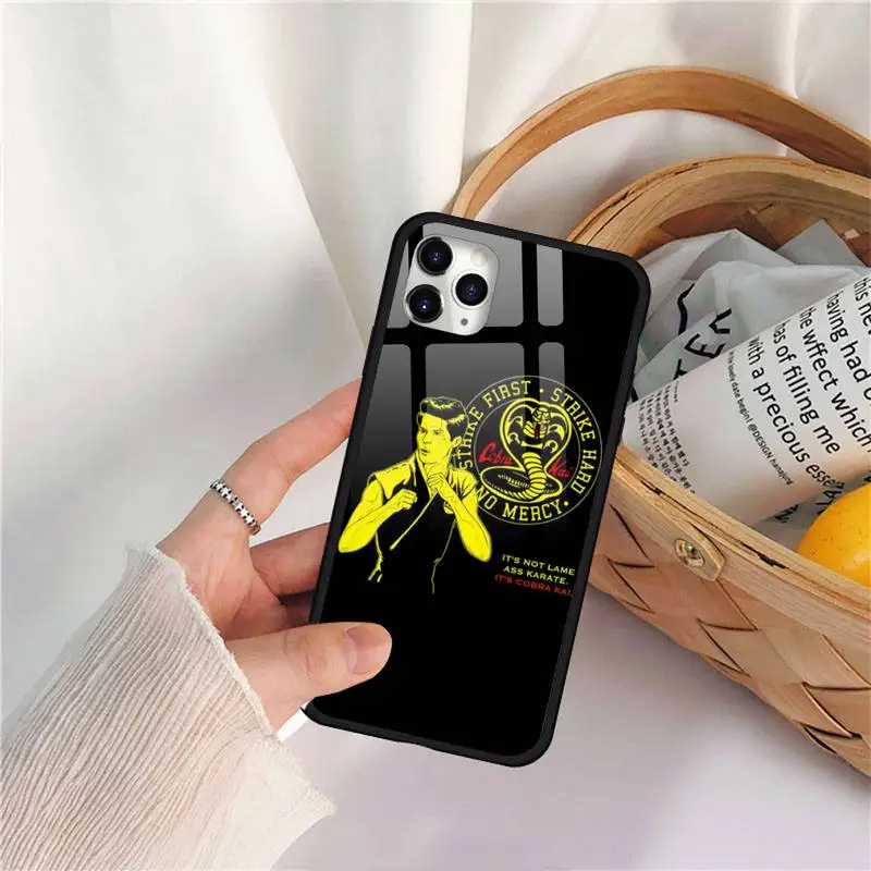 Cobra kai snake American TV Phone Case Tempered glass for iPhone 11 12 mini pro XS MAX 8 7 Plus X XS XR clear phone cases