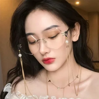 

2020 Sunglasses Women Rimless Cat Eye Brand Designer Frameless Clear Colored Lens Sun Glasses Driving Gradient Shades Eyeglasses
