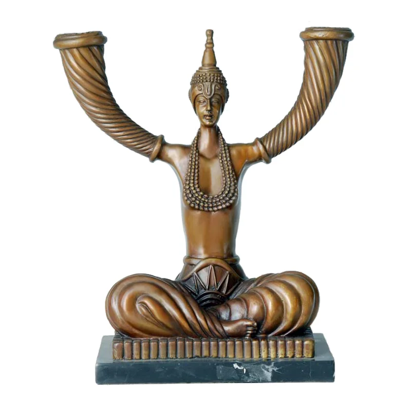 

Bronze Hands up Man Candlestick Candleholder Statue Sculpture Art Gorgeous Home Decoration