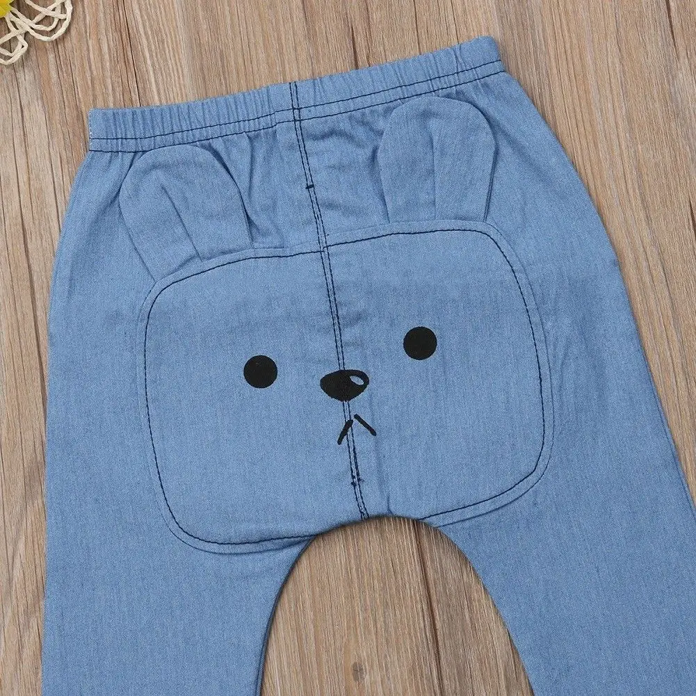Детские штаны-шаровары для новорожденных мальчиков; брюки; леггинсы с рисунком медведя