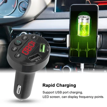 

Durable FM Transmitter Bluetooth Practical Multi-functional Classic Handsfree Car Kit TF U Disk MP3 Player USB Charger