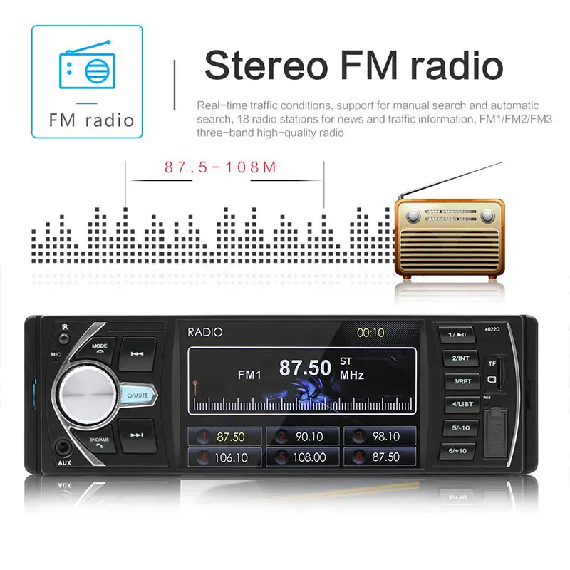 Авторадио 4,1 ''Автомагнитола 1Din аудио стерео FM рулевое колесо Bluetooth дистанционное управление интеллектуальная динамическая камера заднего хода