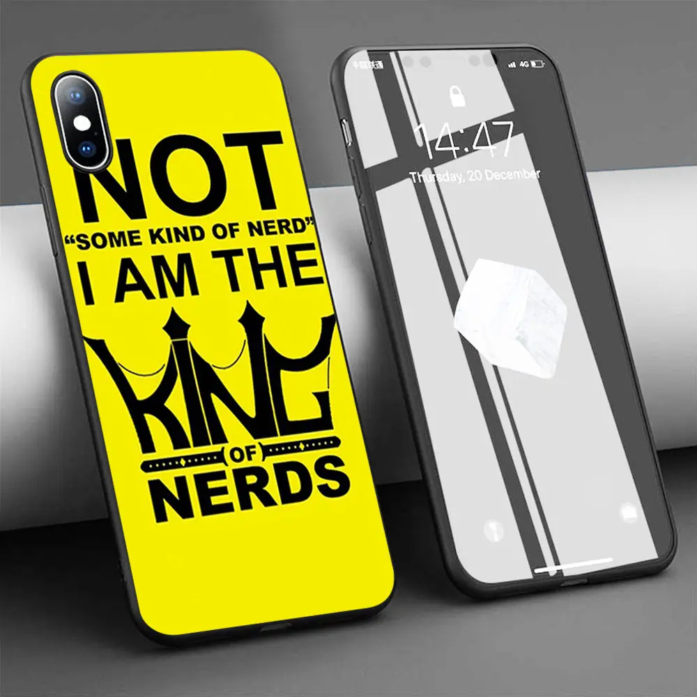 Мягкий силиконовый чехол для телефона Coque nerd I am The King iPhone 11 Pro Max X 5S 6 6S XR XS 7 8 Plus |