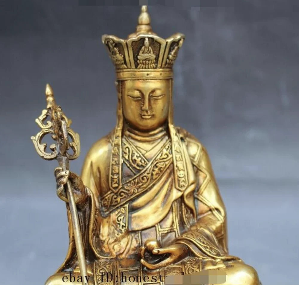 Тибетский буддийский храм Joss Bronze Gilt Jizo Ksitigarbha статуя Будды Бодхисаттва