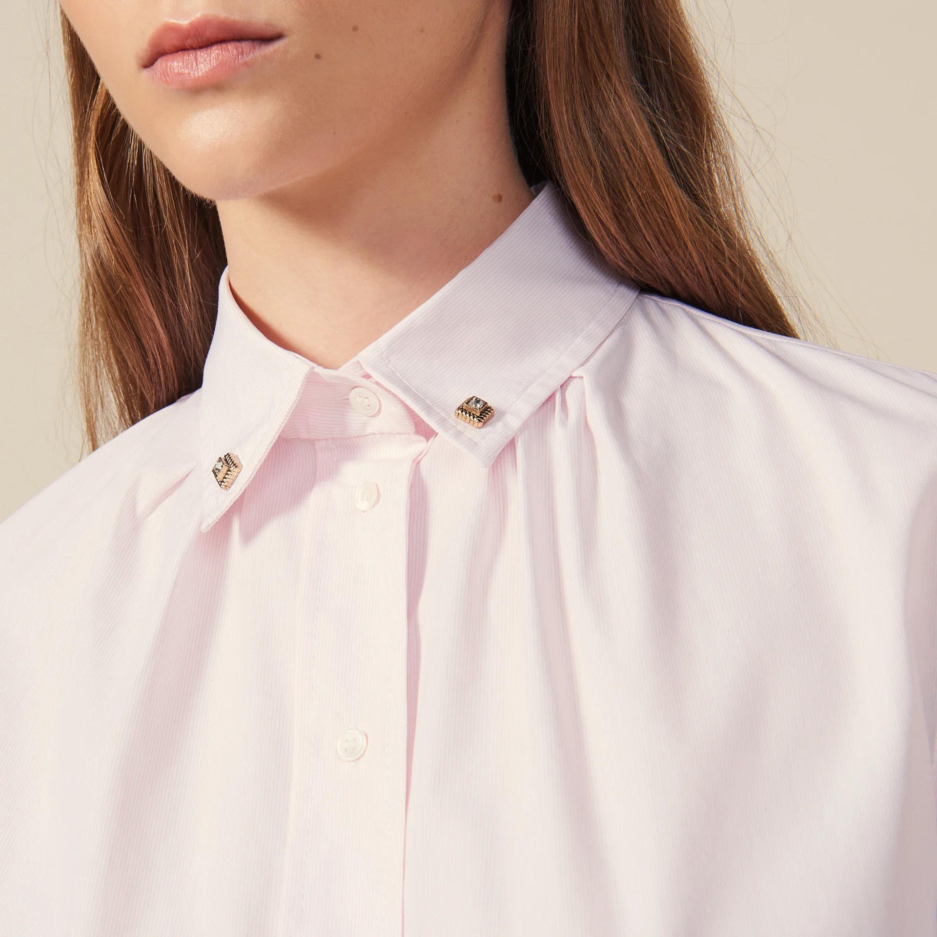 20 19 autumn and winter new temperament solid color women simple single-breasted long-sleeved shirt