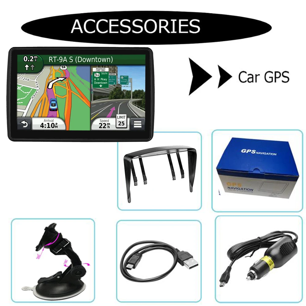 Автомобильный GPS навигатор 7 дюймов HD 256 Мб FM Navitel спутниковая навигация новейшая