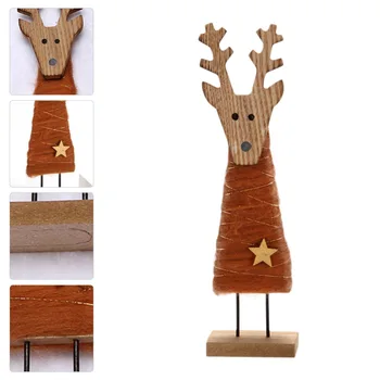 

Christmas Elk Shape Ornament Adorable Wooden Ornament Desktop Decoration