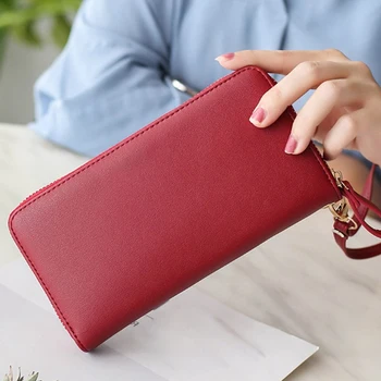 

Large Capacity Long Wallets for Women Female Wristband Clutch Purses Phone Pocket Lady Card Holder