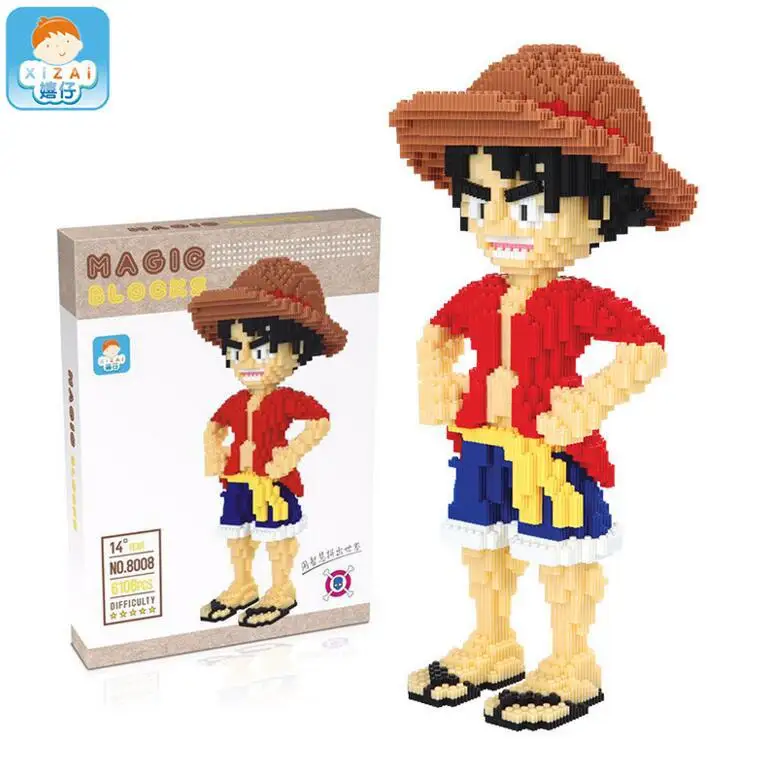 

Play Aberdeen 8008 Luffy xizai Connection Blocks Large Size Luffy Building Block in Series-