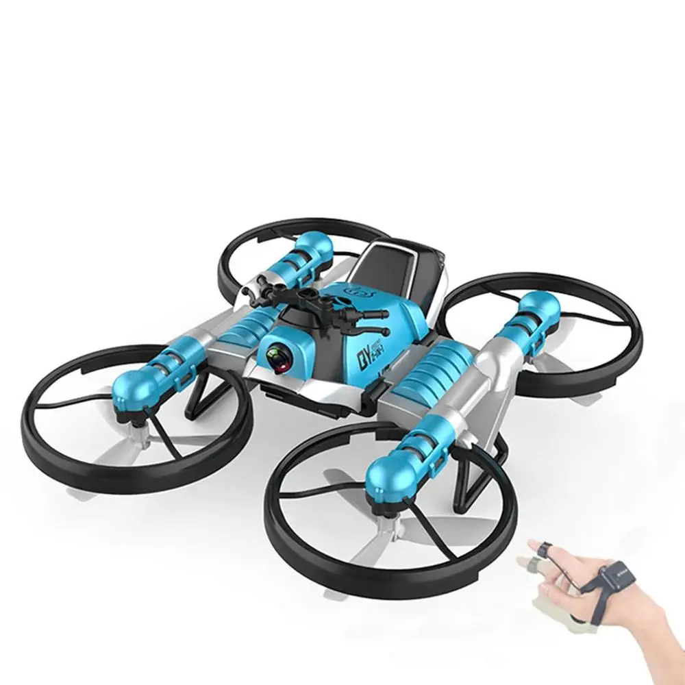 watch remote WiFi FPV RC Дрон мотоцикл 2 в 1 складной вертолет RC Квадрокоптер мотоцикл Дрон - Цвет: watch remote